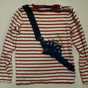 Boden Red and White Striped Shirt